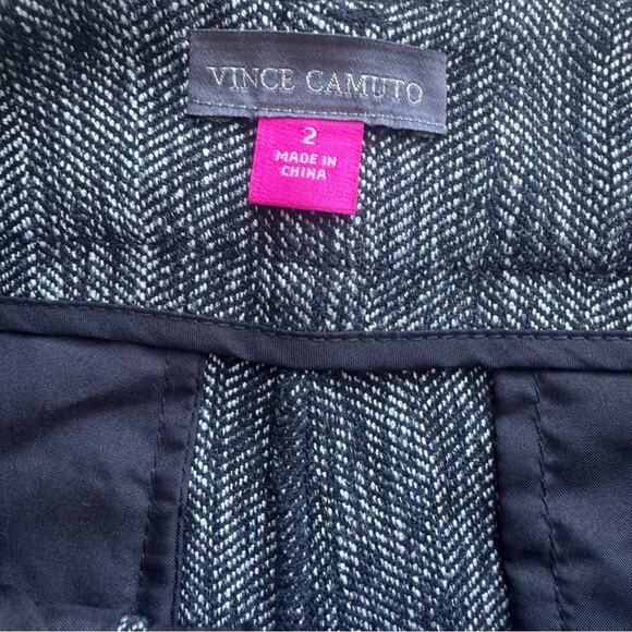 Vince Camuto Black Tweed Trouser Pants Pleated Tapered Leg New With Tags 2 - Picture 5 of 8